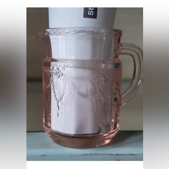 Vintage in box, Mosser Glass Jennifer #11 pink glass mini pitcher & tumblers - Picture 2 of 8